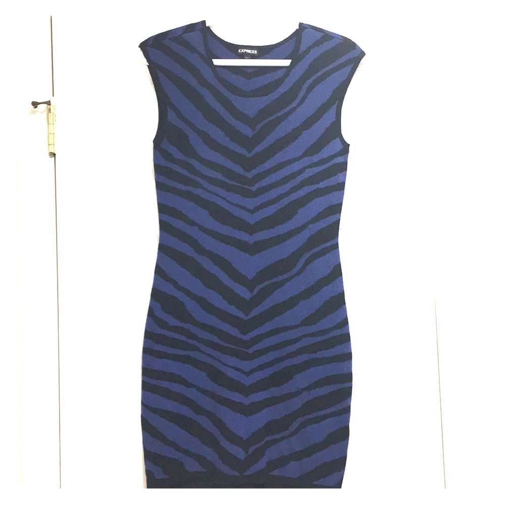 Blue and Black Striped Dress